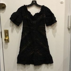 Cinq a Sept Black Off the Shoulder Dress